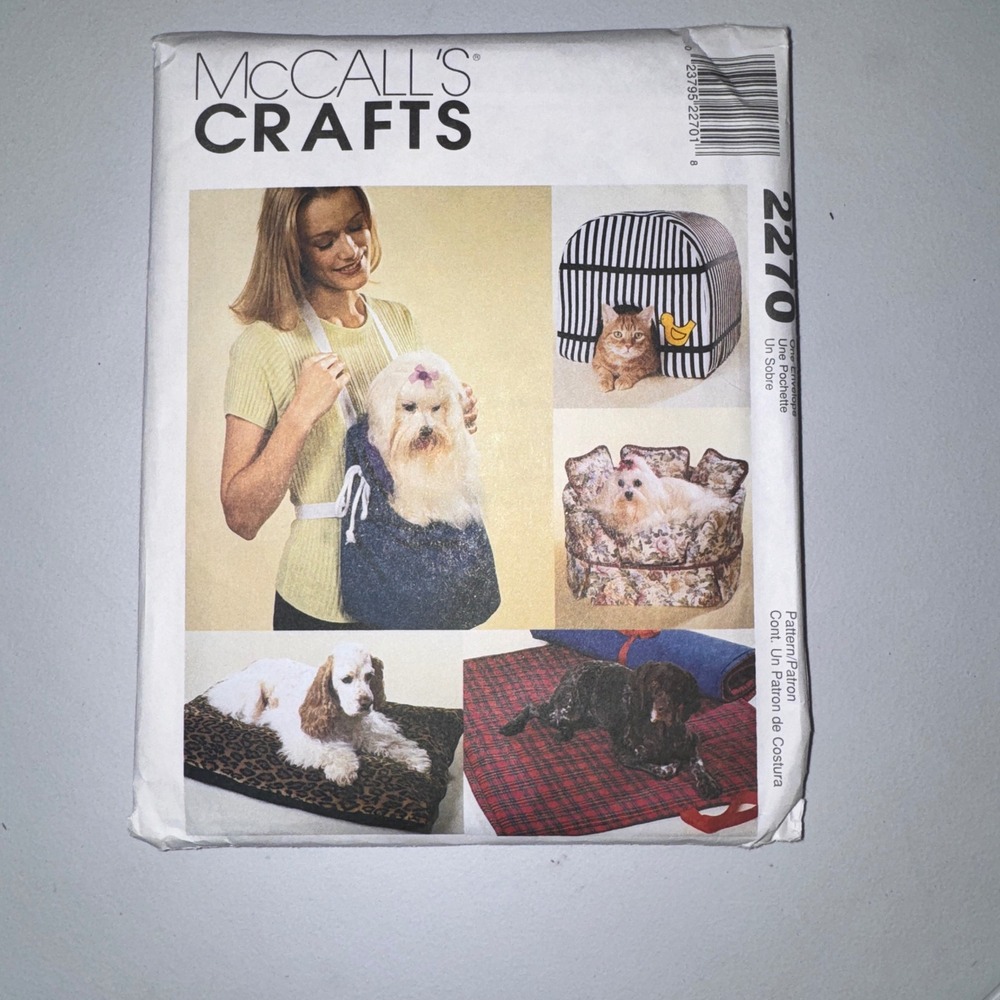McCall's 2270 Pet Accessories Sewing Pattern Multi OS Uncut Dog Bed Cat House